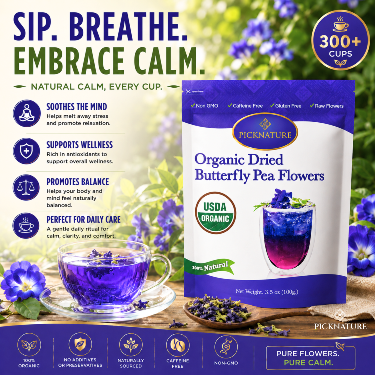 Butterfly Pea Tea | 3.50 oz (300+ cups) | Best value for daily wellness rituals