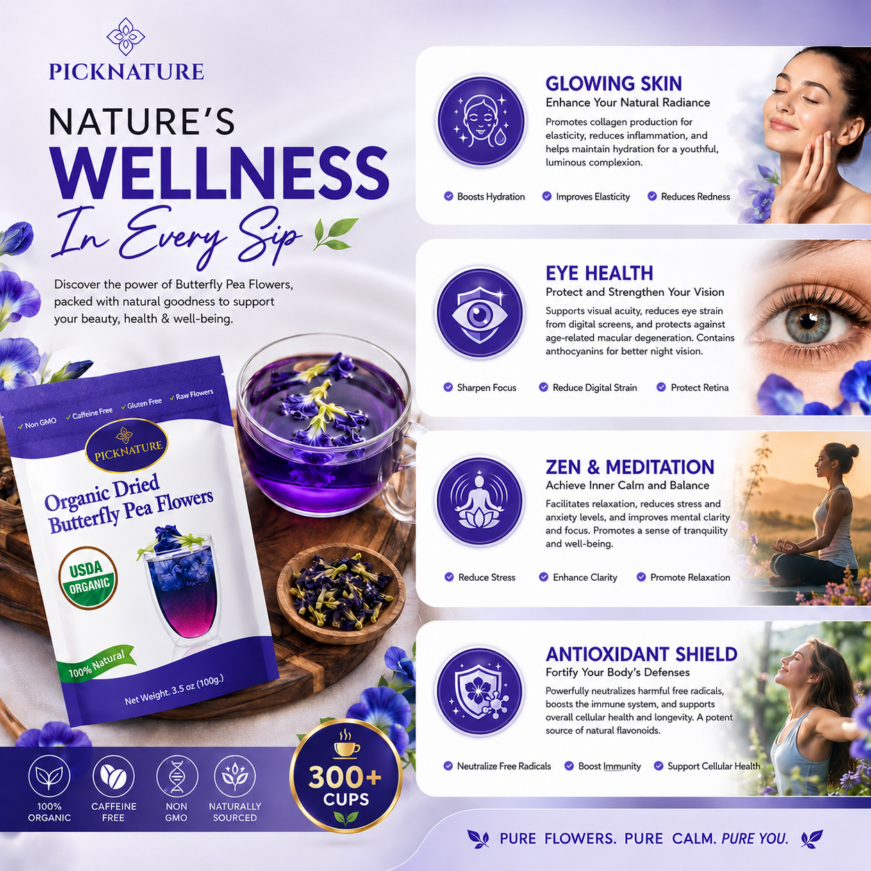 Butterfly Pea Tea | 3.50 oz (300+ cups) | Best value for daily wellness rituals