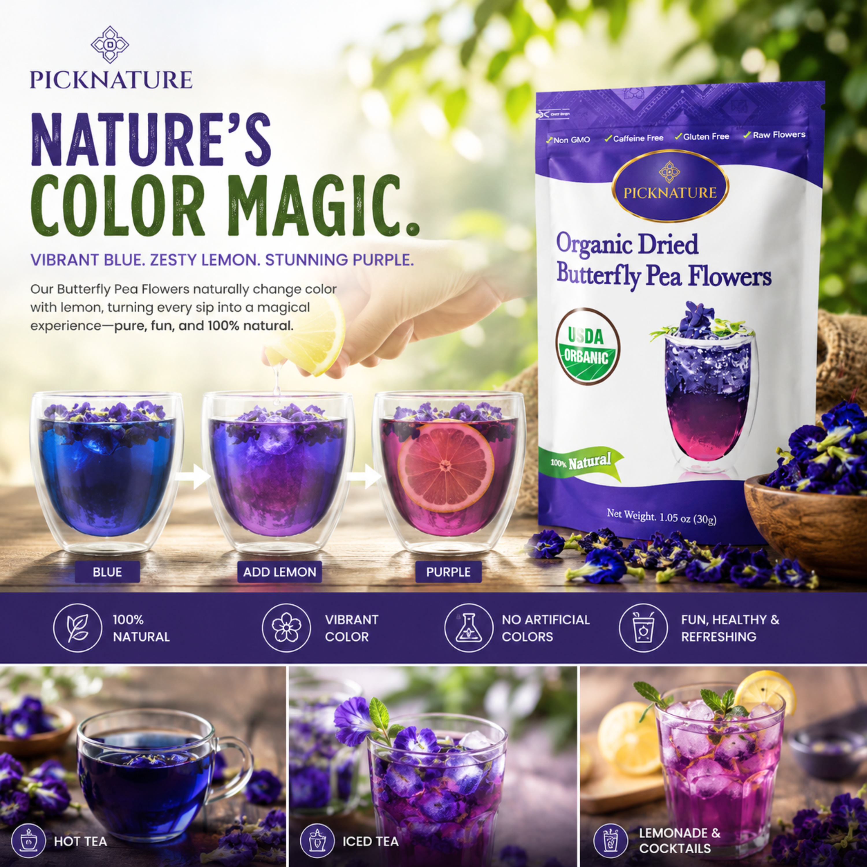 Butterfly Pea Tea | 1.05 oz Pack | Calming, antioxidant-rich floral tea