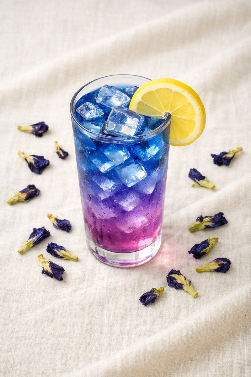 Recipe 1 - Magic Color-Changing Iced Butterfly Pea Tea