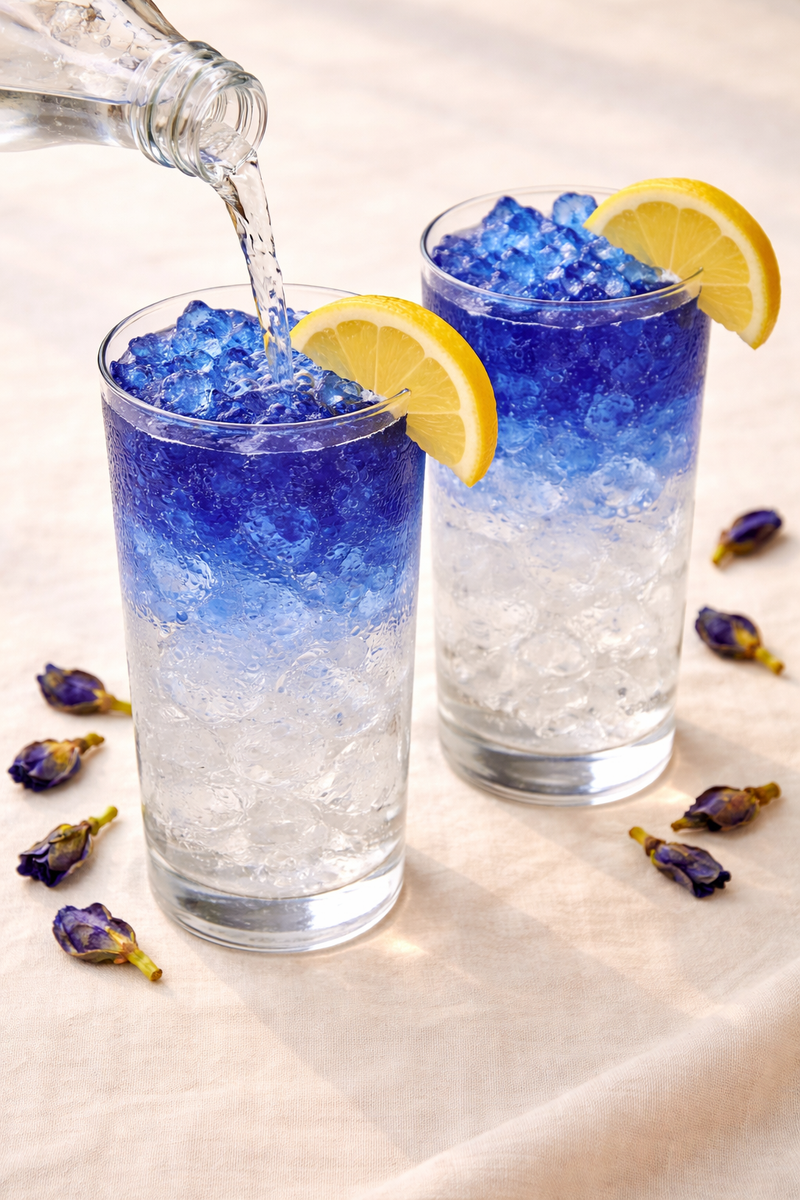 Recipe 5 - Butterfly Pea Sparkling Ice Drink