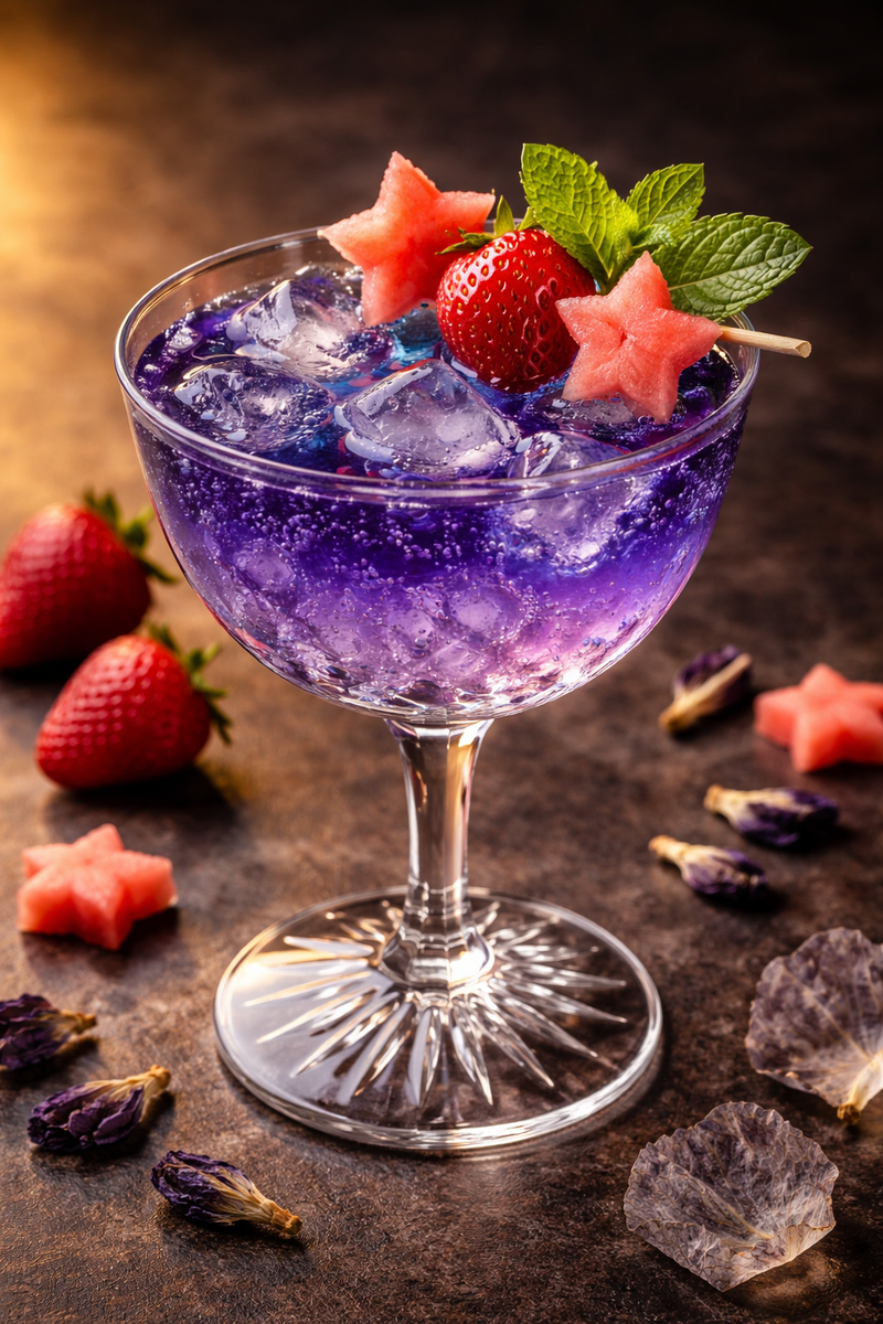 Recipe 6 - Butterfly Pea Tequila Spritzer
